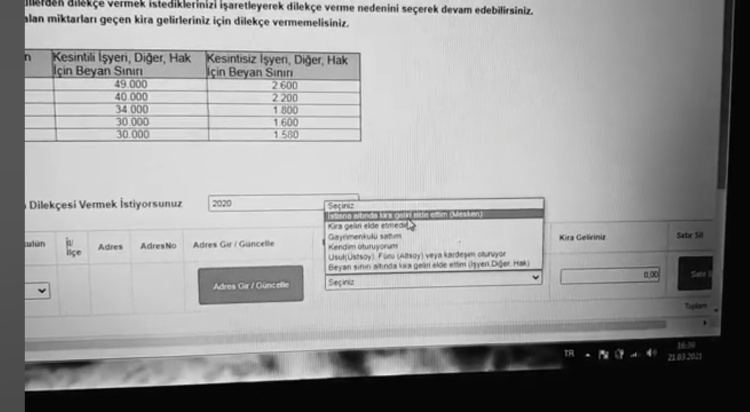 Kira Gelir Vergisi elde edilmediği zaman veya elde edilen gelir , gelir vergisi istisnasından düşük ise ne yapılması gerekir?